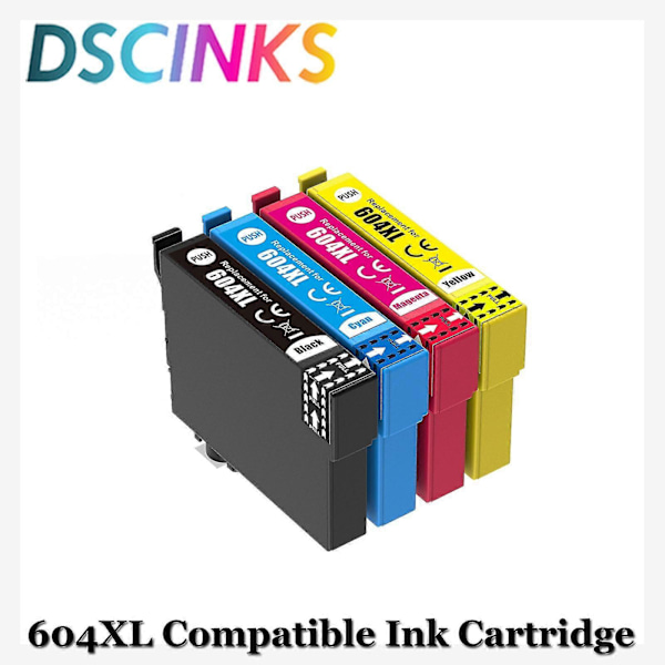 hg T604 604XL Compatible Ink Cartridge for Epson WF-2910 WF-2930 WF-2950 XP-2200 XP-2205 XP-3200 XP-4200 Printer with One Time Chip