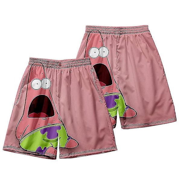 Herrbadkläder Patrick Star Korta Strandshorts Byxor Snabbtorkande Strandkläder Badbyxor Baddräkt Surfbrädeshorts DK6 M