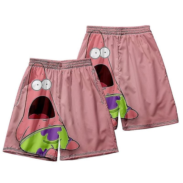 Miesten uima-asu Patrick Star Short Beach Shorts Pant Quick Dry Beachwear Swim Trunk Swimsuit Surf Board Pants DK6 L