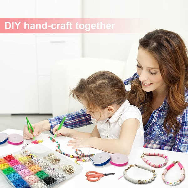 DIY Polymer Clay Perlearmbåndssæt – Multi-Style Løse Perler Tilbehør Håndværkssæt. Style 2