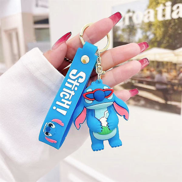 Lilo & Stitch Avaimenperä Piirretty söpö PVC-riipus Avaimenperä Rengas Laukun Tarvikkeet Viehätys Lapsille Pojille Tytöille Lahjat E