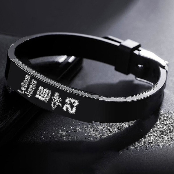 Bimirth Black Silicone Bracelet Men Basketball Star Bracelet