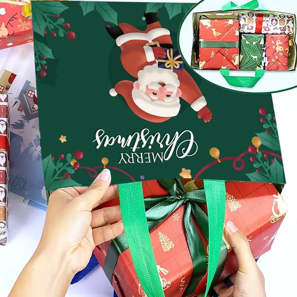 Bærbare gaveposer i fiberduk – Handleposer til Halloween og jul Red Stocking, 2-pack