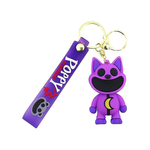 Smilende Critters CatNap DogDay Figurer PVC Tasker Hængende Vedhæng Nøgleringe Nøgleringe Fødselsdag Jul Gaver Purple