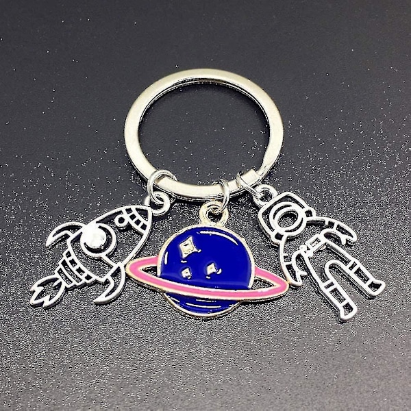 Avaimenperä Astronaut Metalli Avaimenperä Raketti Avaruus Avaimenperä Lompakko Laukku Ripustus Koriste Auto Avaimenpidike
