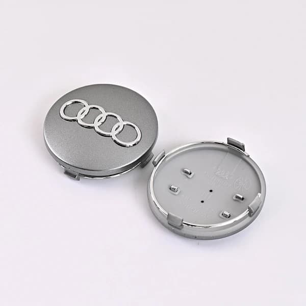 4-pack - Audi Navkapslar / Hjulnavemblem - Bil grå 68MM
