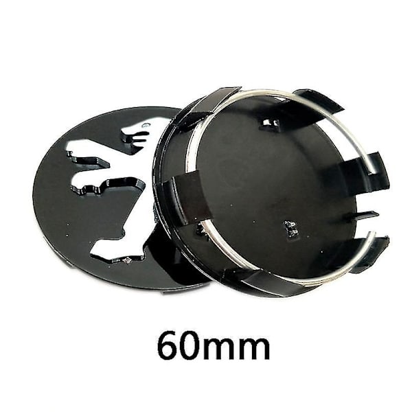 4 stk / sett 60mm Bilhjul Nav Senter Deksel Felg Deksel Merke Emblem For Peugeot Auto 206 207 307 308 301 407 408 508