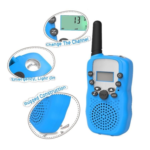 Walkie Talkies for Barn, Walkie Talkie for Barn, Walky Talky med Bakgrunnsbelyst Lommelykt 3 km Rekkevidde for Utendørs Eventyr