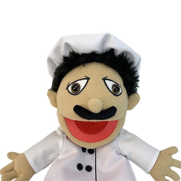 Jeffy Puppet Plys-legetøjsdukke, Jeffy Puppets Sml-legetøj, drilske sjove dukker-legetøj med arbejdsmund, til børn Drenge Piger Rollespil, Storytelli Chef PP 40CM