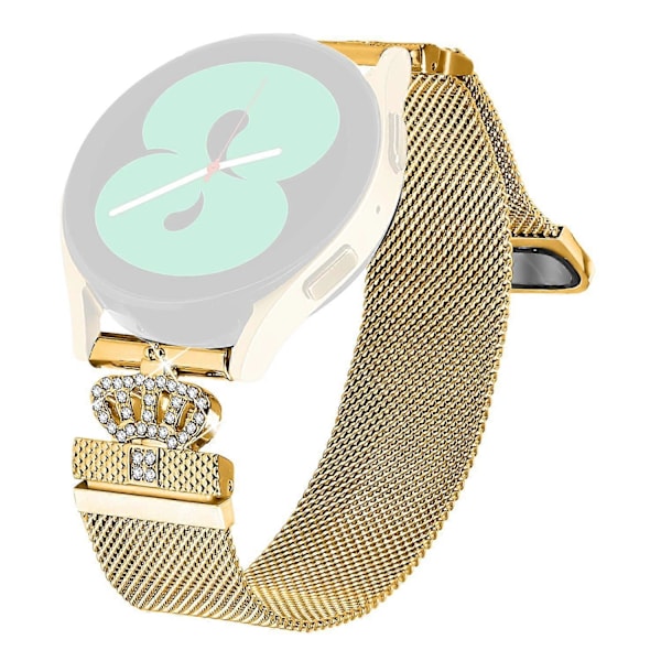 Til Garmin Vivoactive 3 Music Vivoactive 3 Milanese Mesh Armbånd Magnetisk Krone Lås Rustfrit Stål S Gold