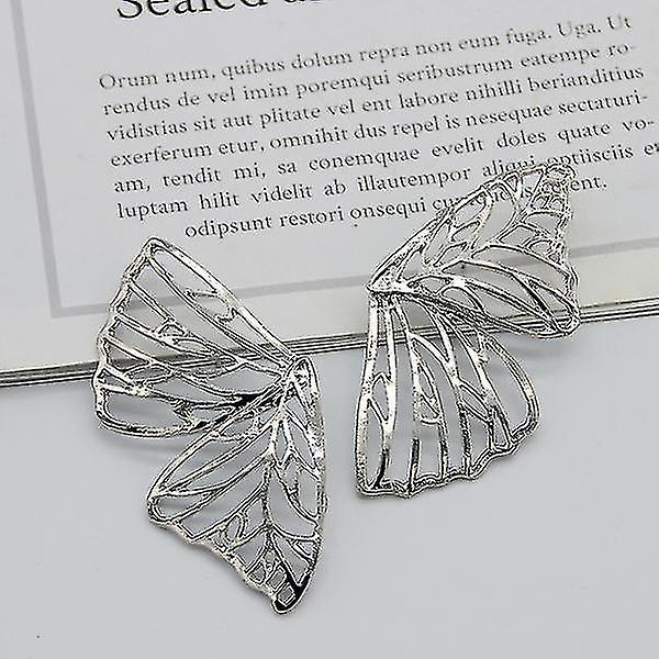 1 par hule vinger formede ørestikker delikate overdrevne øreringe elegante charmerende øresmykker til kvinder damer (sølv) NEHXV Silver