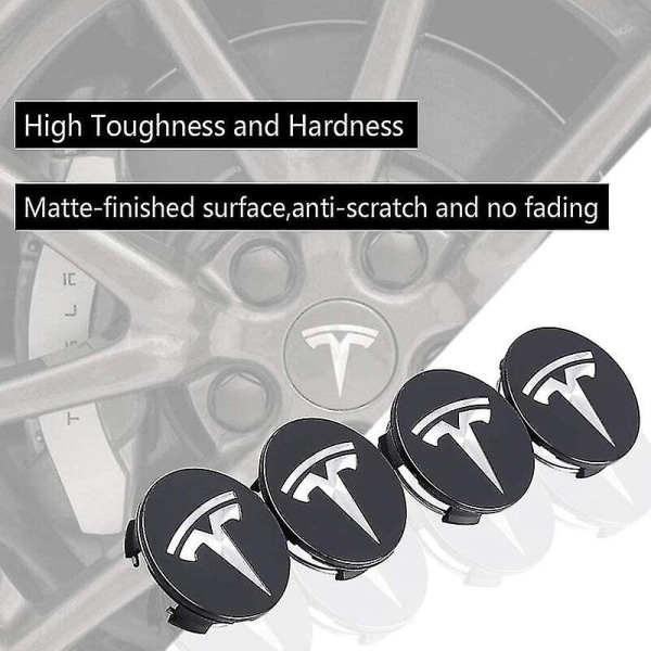 For Tesla Hjulkapselsett Senter Hub Kapselsett Hjulmutterdeksel Senter Modifisering Hub Kapsel For Model Y Mode 3 Mode S Mode X