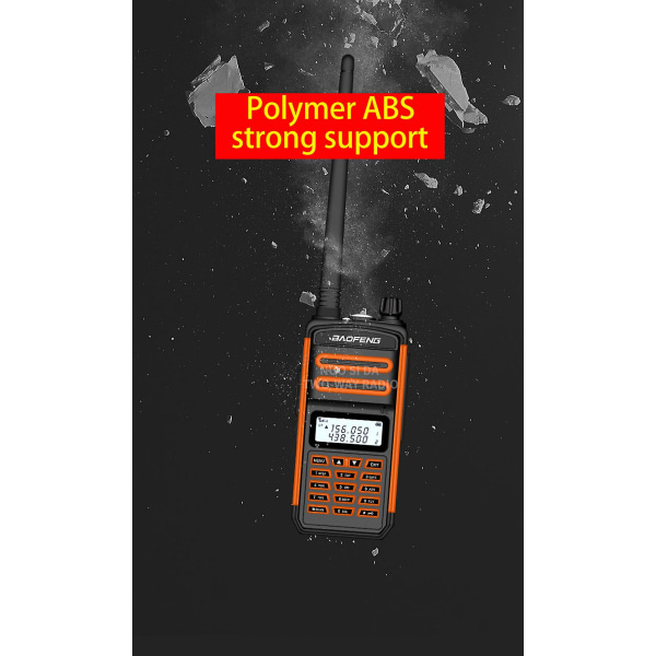 BaoFeng S5 plus Tehokas Walkie Talkie CB Radio lähetinvastaanotin 5-25 km pitkä kantama Orange