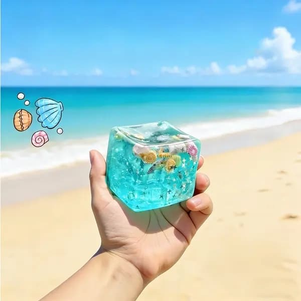 Ice Cube Squishy Squeeze Toy, Högelastisk Sensorisk Stressboll, Långsamt Stigande Fidgetleksak för Stresslindring och Mjuk Avkopplande Känsla 1pcs