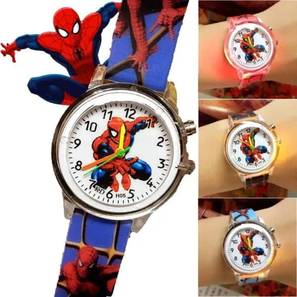 Blinkende lys Spiderman ur blå