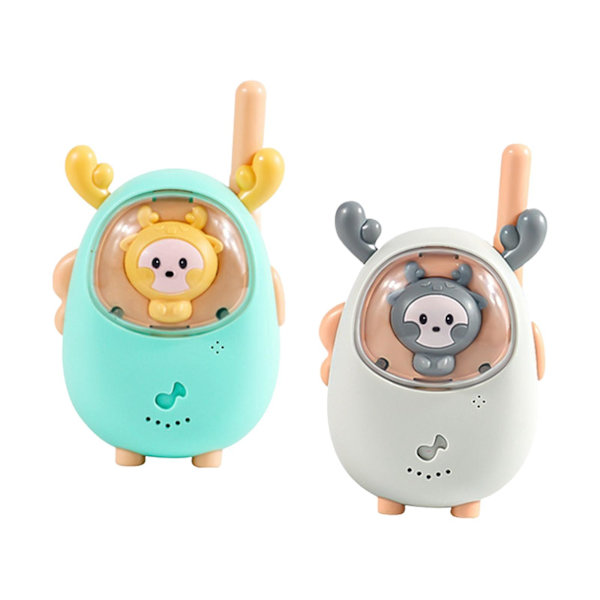 2x Walkie Talkie för Barn Bärbar Lätt att Använda Tvåvägs för Vandring Födelsedagspresenter 4-6 År Gamla Deer 7cmx5cmx12cm