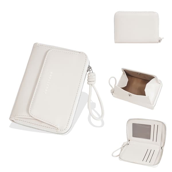 Mini møntpung kortholder opbevaringstaske off white