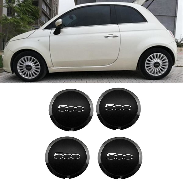 4Pcs 133mm Hubcap for 500 Wheels Centre Hub Caps 68078419AC 68078421AC Dust Cover 51884863 Black