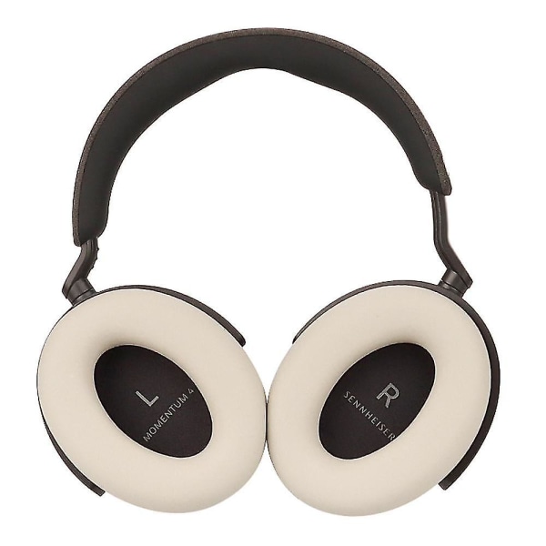 1 par silikon øreputer for Sennheiser MOMENTUM 4 trådløse Bluetooth-hodetelefoner myk pute-beige