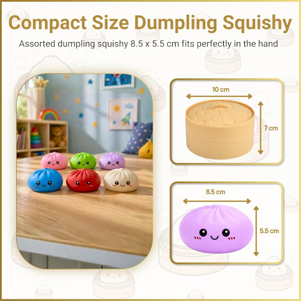 Stor Dumpling Squishy Leksak med Ångkokarlåda, Vit TPR Kläm Viral ...