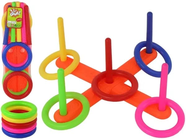 Ringkastespill for barn 3+ med 5 ringer og 5 stolper, 41,5 cm
