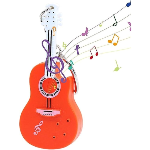 Fiolin nøkkelring musikk, mini fiolin nøkkelring fiolin cello gaver med led lys, fiolin nøkkelring spillbar med musikk for menn kvinner gave Orange 1pcs