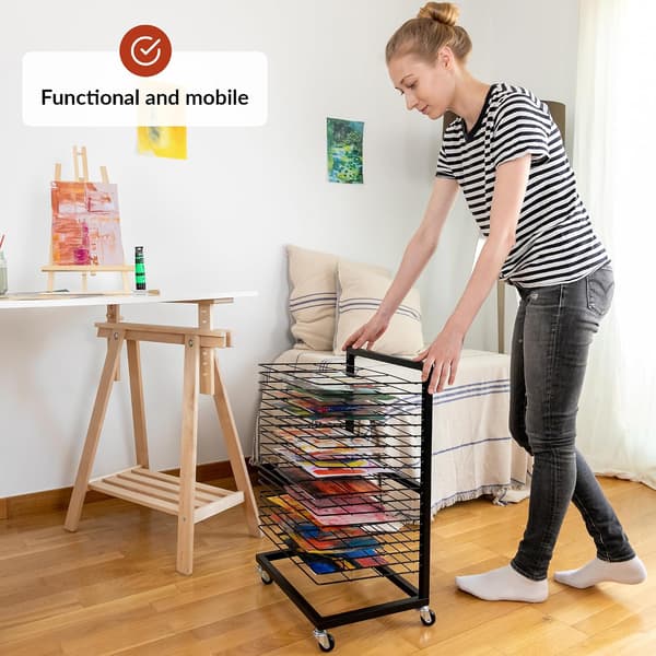 Lite staffeli, flyttbart staffeli med 19 flyttbare rom, lite kunsttørkestativ