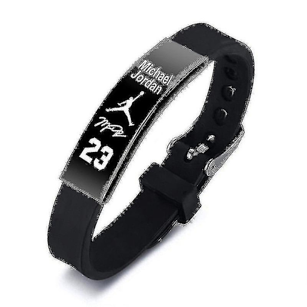 Sort Silikon Armbånd Mænd Basketball Stjerne Armbånd Kr Michael Jordan