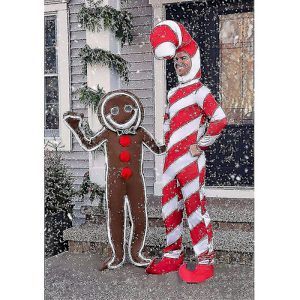 Isad Gingerbread Man-kostym för vuxna, Julpepparkakskostym M