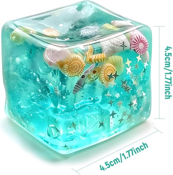 2 STK. Ice Cube Squishy Stressbold - Ice Cube Fidget Stressbold, Ice Squishy Stress Formbar Langsom Stigning Afslappende Sensorisk Fidget Stress