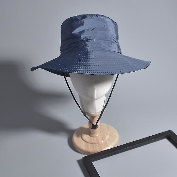 Vanntett bøttehatt for menn og kvinner, UV/UPF 50 solhatt, lett, regnhatt for damer, vanntett, vindtett, pakkbar, 1 stk, svart