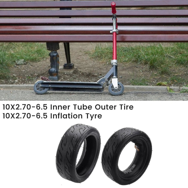 10x2.70-6.5 Inner Tube Outer Tire 10x2.70-6.5 Inflation Tyre Kompatibel Med Elektrisk Scooter Tilbehør