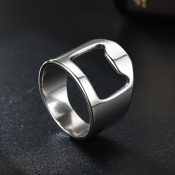 10 stk. Guld Ring Flaskeåbner til Mænd Bar Alsidig Rustfrit Stål Ring til Fest (22mm)
