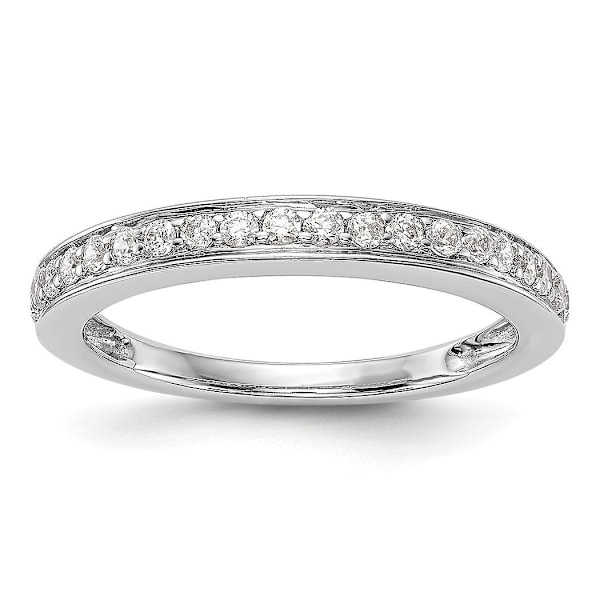 14k valkokulta 1/3 karaatin timanttihääyhtye Koko 7.00 Korut naisille - 2.7 grammaa .30 dwt