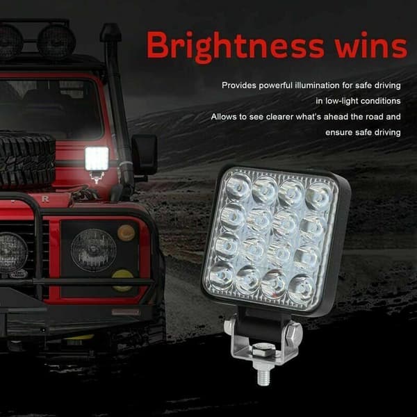 Arbeidslys 48W LED Spotlight Tåkelys 3 Tommer Offroad Bil Lastebil Traktor 4 stk