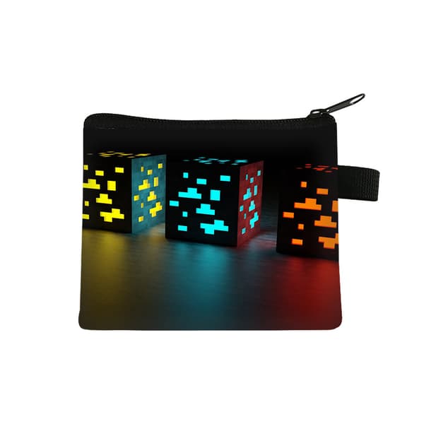 Minecraft Mini Møntpung — Bærbar Polyester Kortholder til Studerende 13.5*11cm.10