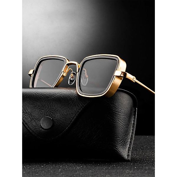 2022 Vintage Steampunk Metal Aurinkolasit Miehille Retro Neliömäiset Silmälasit Trendikäs Merkki Aurinkolasit Naisille Lunettes De Soleil Silver Silver mirror only 1pcs-Uv400