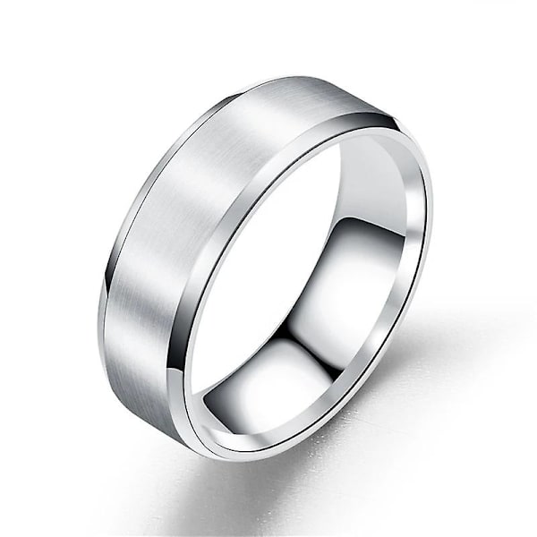 2024 ny modell 4 färger Klassisk 8mm herrring Yta borstad rostfritt stål Enkel ring för kvinnor Vigselring Par smycken Tillbehör sliver 7