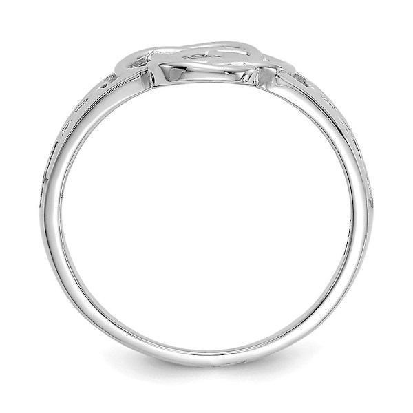 14k vitguldsring med polerad keltisk knut för damer, storlek 7, smycken för kvinnor - 2,5 gram