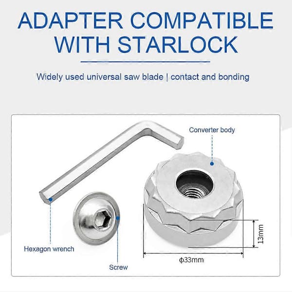 Multi-værktøjs Skaftadapter til Starlock System Metal Konverteringssæt med Unbrakonøgle Starlock Kompatibelt Systemtilbehør