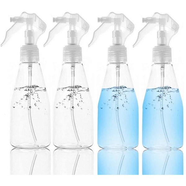 200ml Fine Mist Clear Spray Bottles 4 Pack Refillable & Reusable Empty Plastic Travel Bottle For Essential Oils, Travel, Perfumes