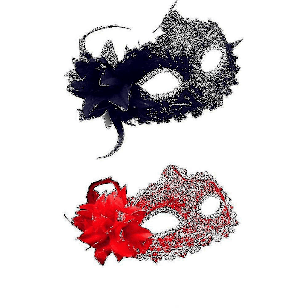 Maskeradmask för kvinnor Jul Kvinnor Blomma Halvansiktsmasker Ögonmask Cosplay Spetsmask