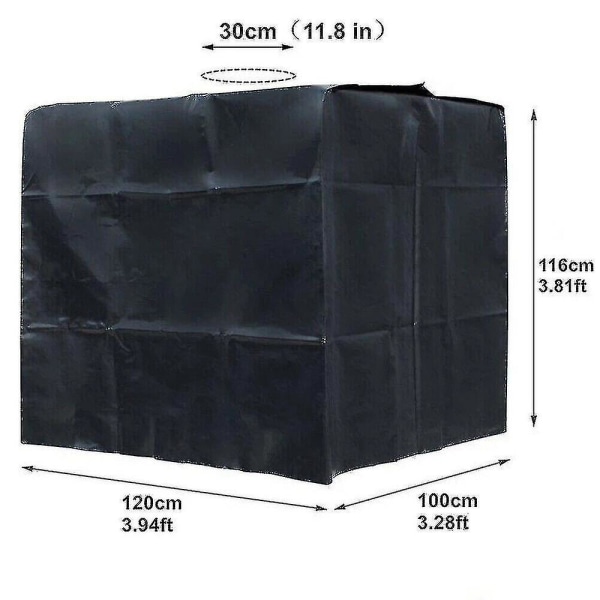 Regnskyddande Huva för Vattentank 1000 Liter IBC Behållare Folie Black