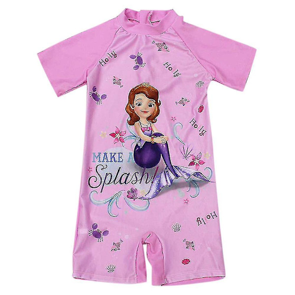 Barnflickor Badkläder Barbie Sofia Sjöjungfru En-delad Jumpsuit Strandkläder Sofia 6-8 Years