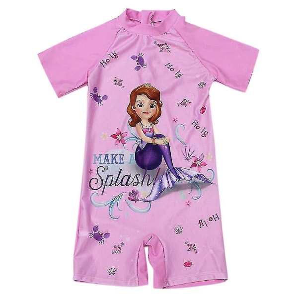Barnflickor Badkläder Barbie Sofia Sjöjungfru En-delad Jumpsuit Strandkläder Sofia 8-11 Years