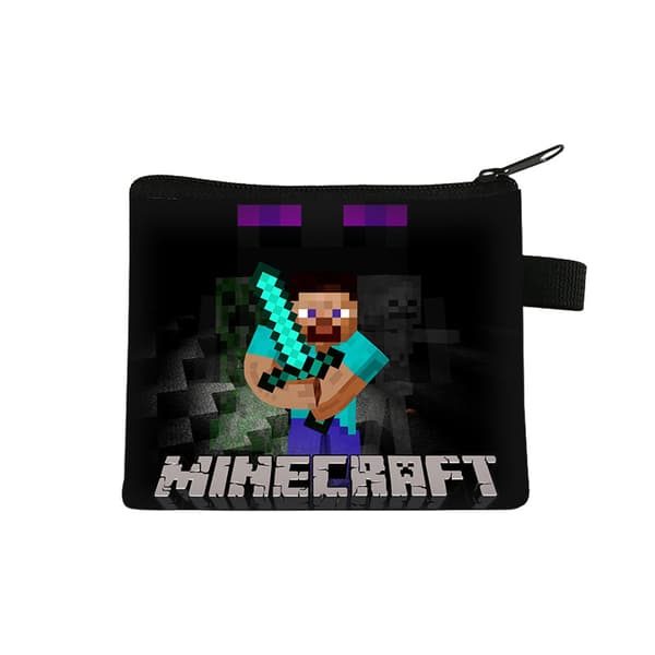 Minecraft Mini Myntpung — Bærbar Kortholder i Polyester for Studenter 13.5*11cm.33