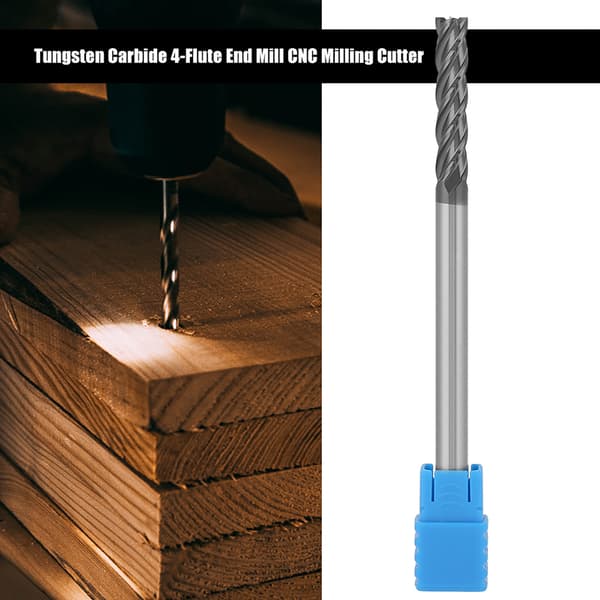 1 stk. HRC45 Wolframkarbid 4-Fløyte Endefres CNC Fresekutter 6mm Diameter x 100mm Lengde