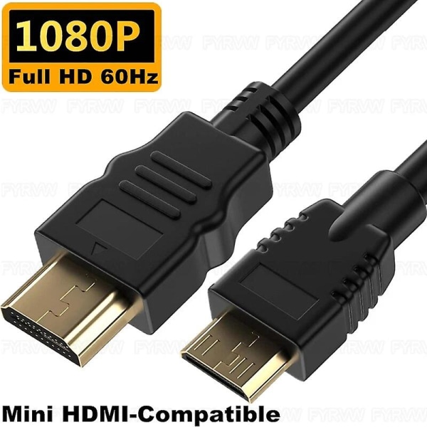 Mini HDMI till HDMI-kompatibel kabel Dubbelriktad 4K 60Hz för Hero Raspberry Pi Videokamera HDTV Projektor Kamera 4K Mini HDMI-sladd 1080P ABS 3m