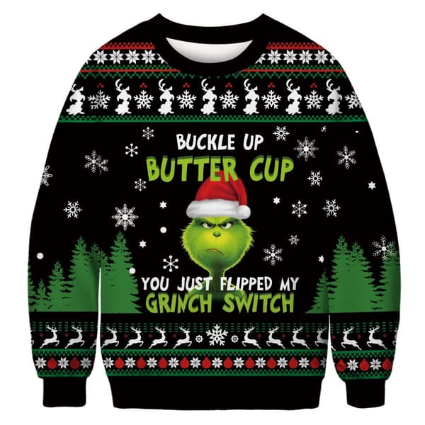 Grinch Jul Ful Tröja - \"Merry Whatever\" 3D-tryckt Tröja .03-XL