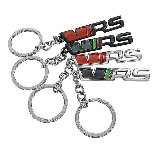 Nøkkelring i metall for kvinner og menn, VRS bilnøkkelring for Skoda Octavia 2 3 4 1 A7 5e Fabia Mk1 Mk2 Mk3 Superb Rapid Kodiaq VRS Nøkkelring Tilbehør Red Silver